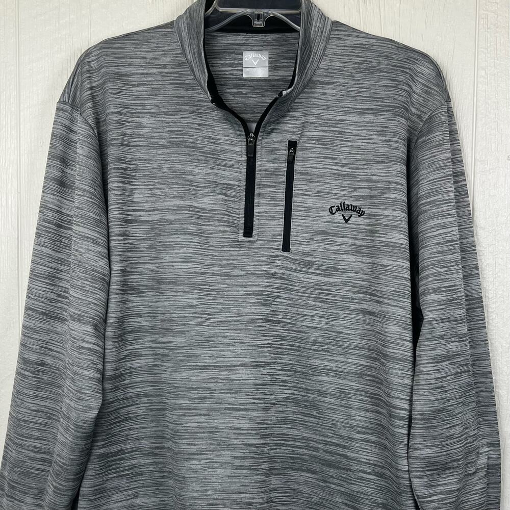 Callaway Fleece pullover men’s XXL long sleeve quarter zip, front zip pocket - Picture 2 of 6